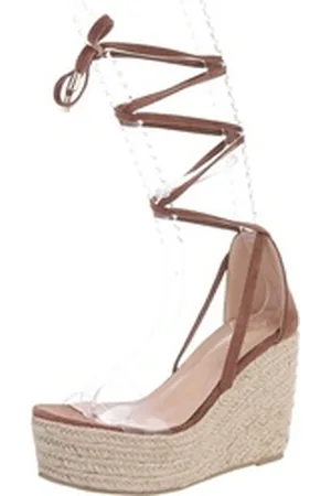 Ital-Design Damen Boho/Hippie Sandalette Keilabsatz/Wedge Keilsandaletten in Braun braun 40 EU