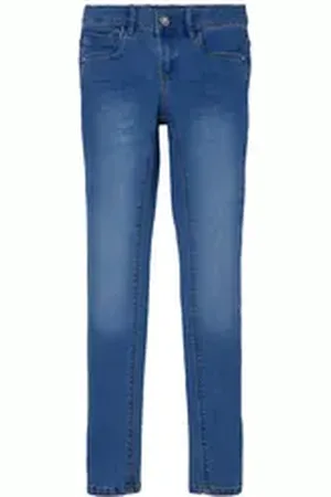 NAME IT Skinny-fit-Jeans Kinder Mädchen Jeans-Hose - NkfPolly Stretch-Denim Skinny-Fit blau 146
