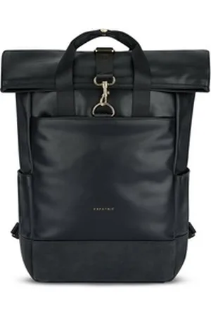 Expatrié Cityrucksack Adele Laptop Rolltop Damen Wasserabweisend (1-tlg), Hochwertiges Kunstleder, Wasserabweisend schwarz