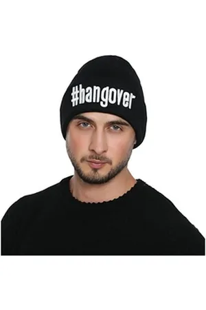 DonDon Beanie stylische Herren Winter Beanie (Packung, 1-St) Wintermütze, mit coolem Statement-Print, Strickmütze mit Krempe schwarz