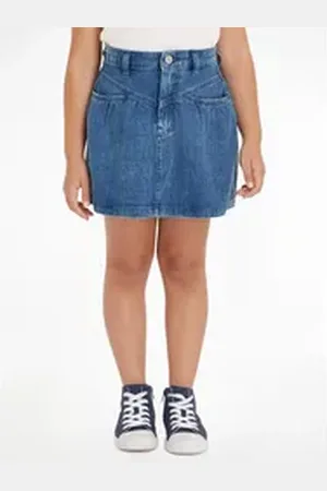 Tommy Hilfiger A-Linien-Rock DENIM FRONT YOKE DETAIL SKIRT Kinder bis 16 Jahre blau 7 (122)