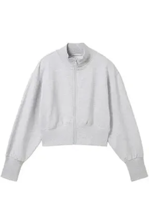 TOM TAILOR Sweatjacke Cropped Sweatjacke mit Bio-Baumwolle grau 128