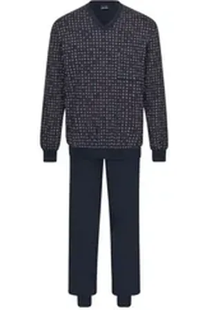 Ammann Pyjama Baumwolle auch große Größen blau 58