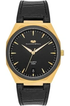 Rhodenwald & Söhne Quarzuhr Cooledge schwarz, mit Echtleder-Armband