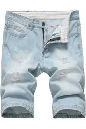 Allthemen Jeansshorts Herr Destroyed Jeans für Sommer blau 34