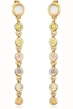 Haze & Glory Paar Ohrstecker Ohrhänger - 54 Glam Edelstein 925 Silber goldfarben