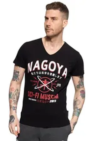 Akito tanaka T-Shirt City Code (1-tlg) mit Kontrast-Print schwarz S