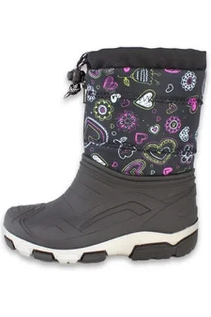 Beck Winterstiefel Snowy Gummistiefel (für Mädchen, für warme Füße bei Kälte und Schnee, Mit Reißverschluss und Schnellverschluss) Kuscheliges Warmfutter schwarz 26-27 EU