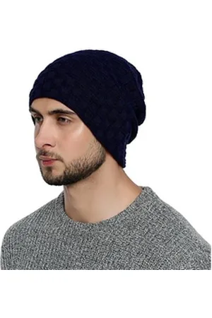 DonDon Beanie Herren Winter long geflochten (Packung, 1-St) Wintermütze, Beanie mit Flechtmuster und Teddyfleece blau