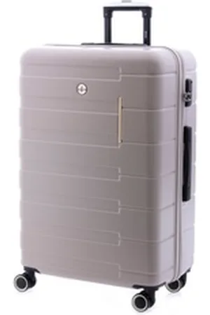 John Travel Hartschalen-Trolley XL-Koffer - 77cm - 4 Rollen beige|braun
