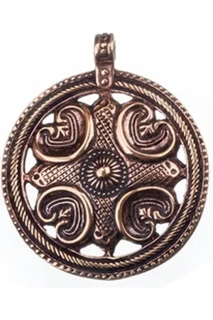 HOPLO Kettenanhänger Viking 4 Elemente Wikinger Bronze Anhänger Schmuck 49x43mm