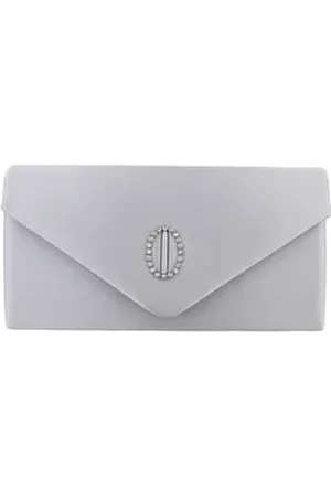 Ital-Design Schultertasche Kleine, Damentasche clutch schultertasche mit strass in Silber silberfarben