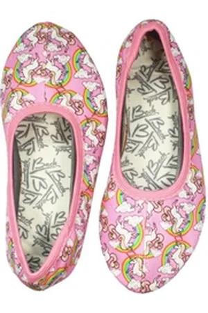 Beck Schläppchen Rainbow Gymnastikschuh (Einhörner sind der ungebremste Renner, perfekt für Sport und Zuhause) mit rutschfester Gummi-Laufsohle rosa 35 EU