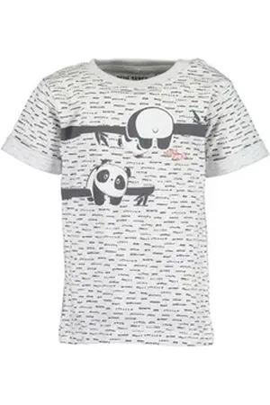 Blue Seven T-Shirt Baby Unisex T-Shirt mit Allover-Print aus reiner Baumwolle, mit Frontprint grau|weiß 68