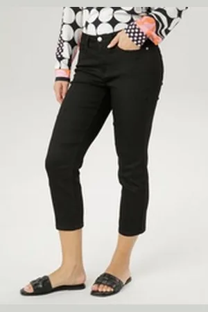 Aniston Straight-Jeans in verkürzter cropped Länge schwarz 36
