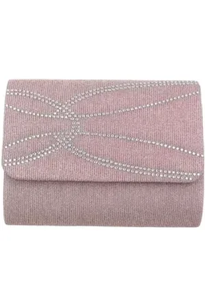 Ital-Design Schultertasche Sehr kleine, Damentasche clutch schultertasche mit strass in Altrosa rosa