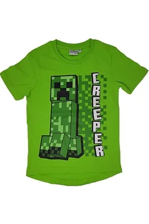 Minecraft T-Shirt T-Shirt Creeper Green 6 8 10 12 Jahre Logo Druck T-Shirt 116