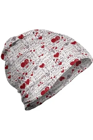 Abakuhaus Beanie Wandern im Freien Vintage Valentine Ich liebe dich Lingo grau|rot