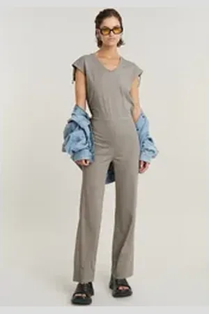 G-Star Jumpsuit Riveted flared jumpsuit sl wmn beige XL