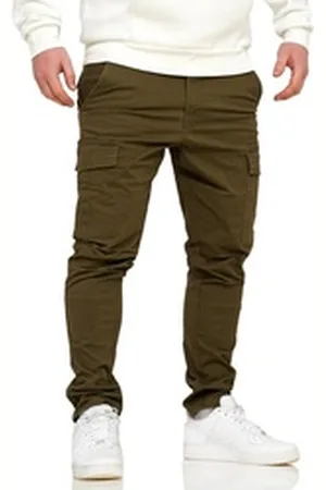 Soul Star Cargohose SPBRADES Herren Chino Jeans Hose Stoffhose grün 31