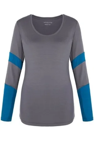 Asquith Yoga-Sweatjacke Yoga Longsleeve Tee (Standard, 1-tlg., Standard) Puristisch-schönes, extra-langes Top aus weichem Jersey. grau L