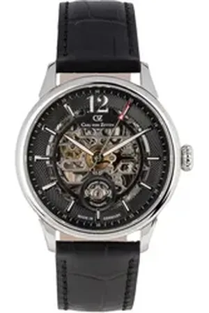 CARL VON ZEYTEN Automatikuhr Schramberg CVZ0080BKS, Armbanduhr, Herrenuhr, Skelettuhr, Made in Germany, Mechanische Uhr schwarz