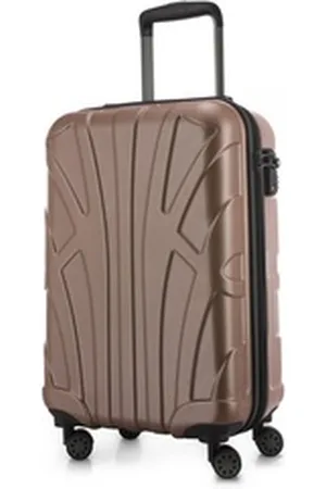 SUITLINE Handgepäckkoffer S1, 4 Rollen, Trolley 55x35x20 cm Bordgepäck Koffer Doppelrollen 34 L goldfarben