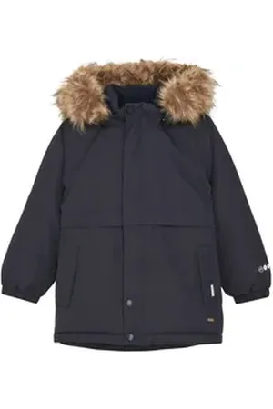 Minymo Winterjacke Snow Jacket Winterjacke Parisian Night Blue Winterjacke geblümt,wasserfest,winddicht,atmungsaktiv,mit Teddyfutter blau 140