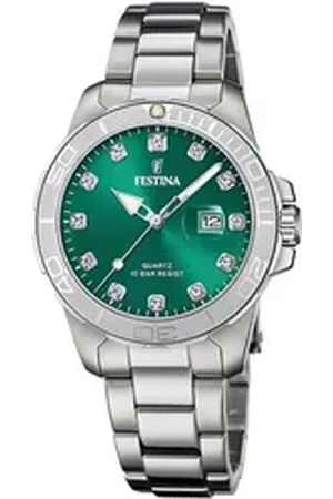 Festina Quarzuhr Boyfriend Collection F20503/7, Armbanduhr, Damenuhr, Edelstahlarmband, bis 10 bar wasserdicht, Datum silberfarben
