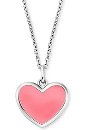 HERZENGEL Kette mit Anhänger Schmuck Geschenk, Little Heart, Herz, HEN-HEART-06, HEN-HEART-13, mit Emaille rosa|silberfarben