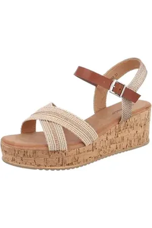Ital-Design Damen Freizeit Plateausandaletten (86706674) Keilabsatz/Wedge Keilsandaletten in Roségold rosa 40 EU