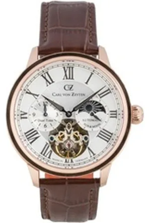 CARL VON ZEYTEN Automatikuhr CVZ0081RCRS, Automatische Uhr - Schiltach, mit braunem Lederband - Made in Germany