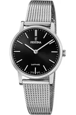 Festina Quarzuhr Damenuhr Edelstahl silber, (Analoguhr), Damen Armbanduhr rund, Edelstahlarmband silber, Elegant silberfarben