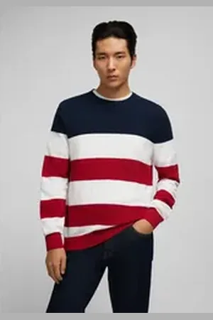 Daniel Hechter Strickpullover im modischen Colour-Blocking-Design rot XL