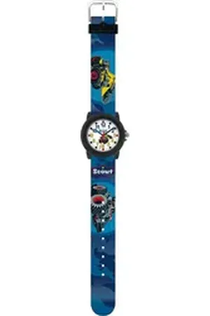 Scout Quarzuhr Crystal, 280305038, Armbanduhr, Kinderuhr, Lernuhr, Geschenkidee, Schulanfang, Weltall blau