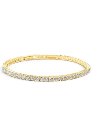 Amoonic Armband Damen Tennisarmband Match aus 925er Silber oder hochwertig vergoldet (inkl. Schmucktäschchen), Tennisarmband, Silber, Gold oder Rosegold vergoldet mit Zirkoniasteinen Geschenk goldfarben