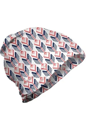 Abakuhaus Beanie Wandern im Freien Ethnisch Ikat inspirierte Streifen Motive blau