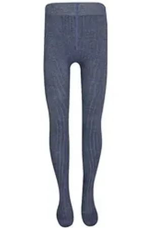 Ewers Strumpfhose Strumpfhose Rippe mit Tweedeffekt 71% Baumwolle, 19% Polyamid, 3% Elasthan, 6% Wolle, 1% Seide blau 92/98 | 62 cm