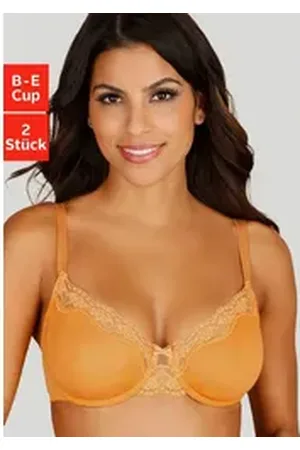 Petite Fleur Bügel-BH (Packung, 2 Stück) mit zarter Jacquardspitze orange 85