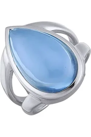 Jamelli Fingerring 925 Silber rhodiniert Quarz hellblau (beh) weiß 056 (17,8)