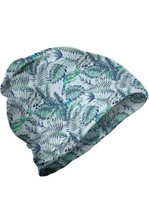 Abakuhaus Beanie Wandern im Freien Exotisch Chamäleon auf Tropic Blätter blau|grün