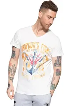 Akito tanaka T-Shirt Dragon Anchor (1-tlg) mit starkem Frontprint rosa M
