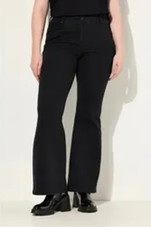 Ulla Popken Regular-fit-Jeans Bootcut-Jeans Marie gerades Bein schwarz 52