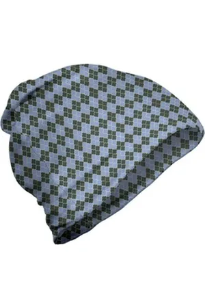 Abakuhaus Beanie Wandern im Freien Quatrefoil Traditionelle Eastern Gitter blau