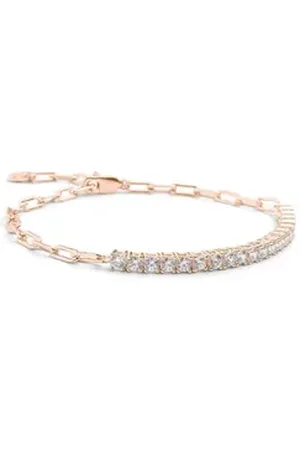 Amoonic Armband Damen Tennisarmband Mixed aus 925er Silber oder vergoldet mit Zirkonia (inkl. Schmucktäschchen), Tennisarmband, Armband & Glieder Kette im Mix, mit Zirkoniasteinen Geschenk Freundin rosa