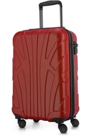 SUITLINE Handgepäckkoffer S1, 4 Rollen, Trolley 55x35x20 cm Bordgepäck Koffer Doppelrollen 34 L rot