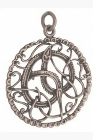 HOPLO Kettenanhänger Midgardschlange Bronze Anhänger Schmuck 47x40mm