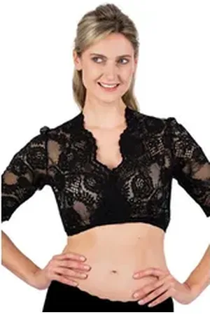 Alpenfee Dirndlbluse Dirndlbluse - NALIA HA - schwarz schwarz 42