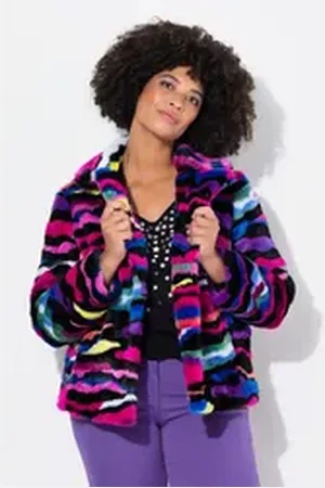 Angel of Style Angel of Style Sommerjacke Plüschjacke Straight Fit offene Form schwarz 48