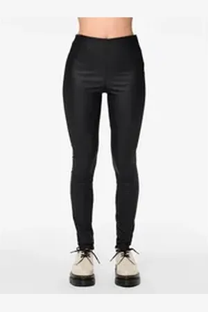 Pieces® Lederimitathose PCSKIN PARO HW COATED LEGGINGS/NOOS BC schwarz M (38)